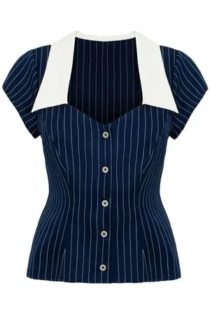 Hell Bunny Rockabilly Bluse - Costello Blouse - XS til L - Damer