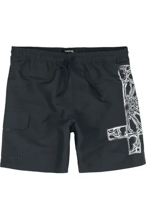 Gothicana Badeshorts - Swim Shorts With Gothic Cross - M til XXL - Herrer