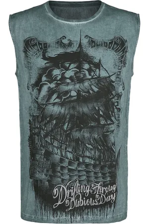 EMP Tanktopp - Petrol Tank Topp med Wash og Print - S til XXL - Herrer