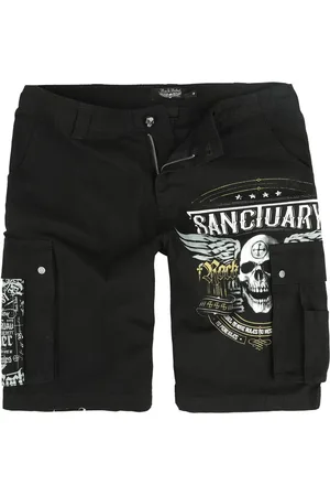 Rock Rebel Shorts - Shorts med hodeskalleknapper - S til L - Herrer