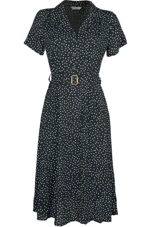 Banned Retro Rockabilly Middellang kjole - Black Spot Dress - S til 4XL - Damer
