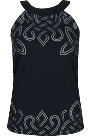 EMP Halterneck-topper - Topp med nordiske ornamenter - S til XXL - Damer