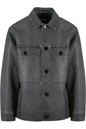 Urban classics Jakke i kunstskinn - Synthetic Vintage Leather Shirt Jacket - S til XXL - Herrer