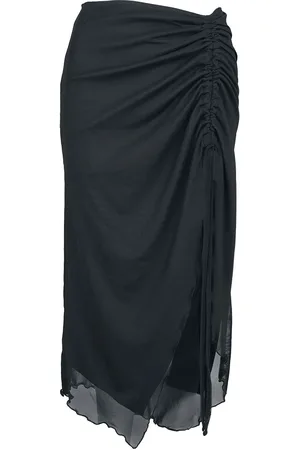 Banned Alternative Middellangt skjørt - Umbra ruched mesh skjørt - XS til 4XL - Damer