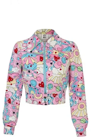 Hell Bunny Overgangsjakke - x Smiley Originals Loulou Jacket - XS til 4XL - Damer