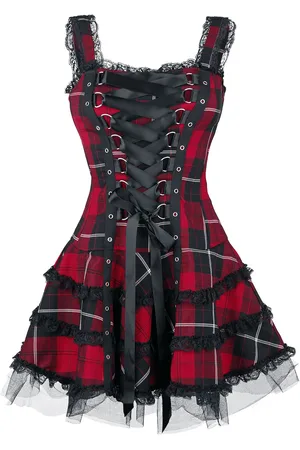 Hell Bunny Kort kjole - Harley Tartan Kjole - XS til XL - Damer