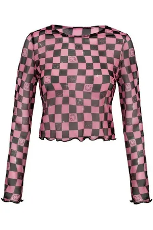 Hell Bunny Langermet skjorte - x Smiley Originals Distortion Top - XS til 4XL - Damer