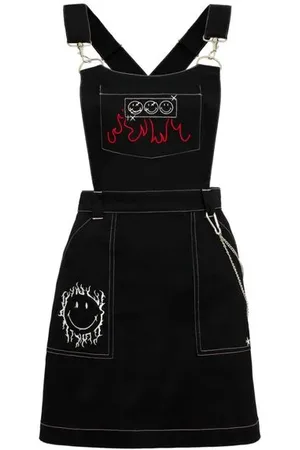 Hell Bunny Kort kjole - x Smiley Originals Dylan Pinafore Dress - XS til XXL - Damer