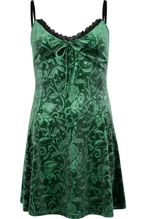 Killstar Goth Kort kjole - The Wizard of Oz - Emerald Envy Mini-Kjole - XS til 4XL - Damer