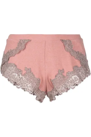 Floral embroidered pyjama shorts