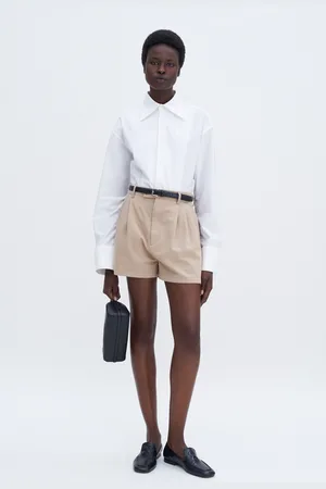 Filippa K High Waist Pleated Cotton Shorts