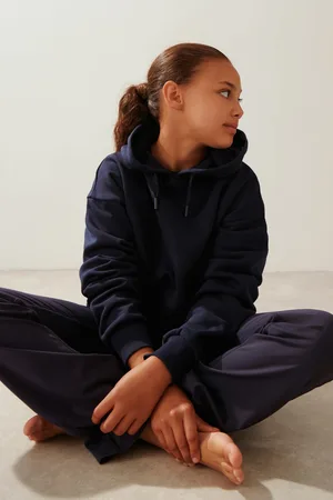 Gina Tricot Y oversized hoodie - overdeler - Blåt - 134/140 - Jente