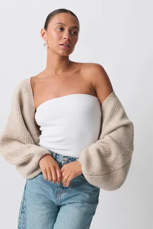 Gina Tricot Bolero - Cardigans & strikkejakker - beige - XS - Dame