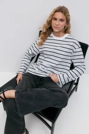 Gina Tricot Basic long sleeve tee - Langermede topper - Hvit - XXS - Dame