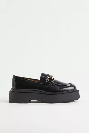 H&M Chunky leather loafers - Sort