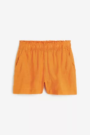 H&M Dame Shorts - Shorts i lin - Orange