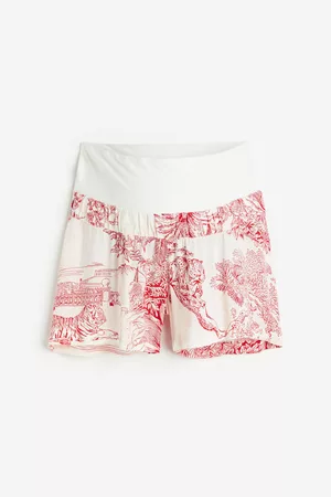 H&M Dame Denim shorts - MAMA Pull on-shorts - Rød