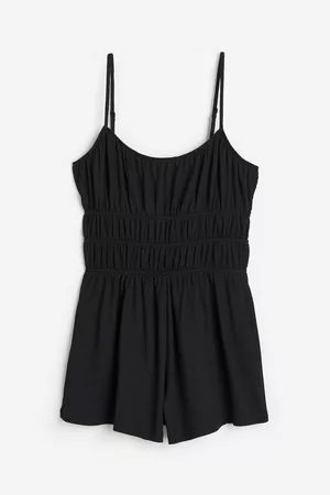 H&M Dame Playsuits - Krinklet playsuit i trikot - Sort