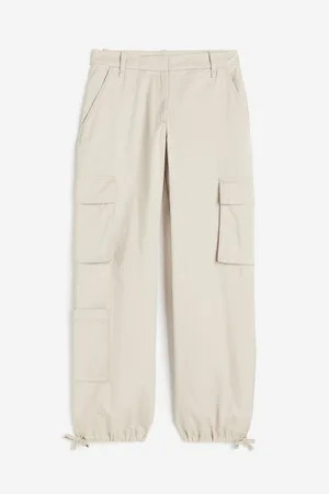 High Waisted Belted Woven Cargo Pants