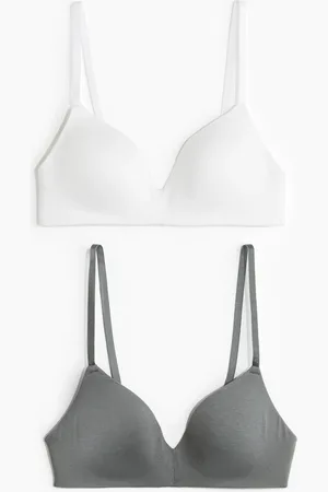H&M 2-pack vattert spileløs BH i bomull