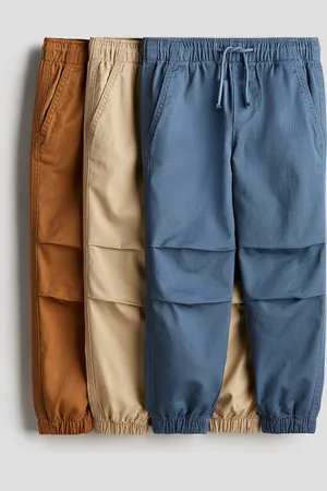 H&M 3-pack joggers i bomull