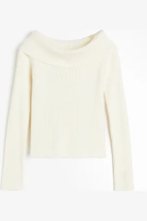 H&M Ribbestrikket off shoulder-topp