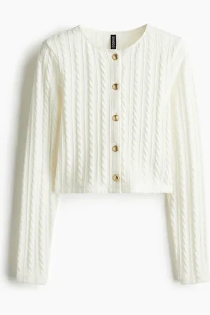 H&M Cardigan med flettestrikket look