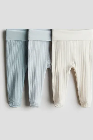 H&M 3-pack leggings med brettbar linning