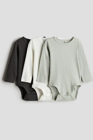 H&M 3-pack ribbestrikket body