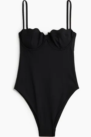 H&M Badedrakt med spiler og høyt skårne ben