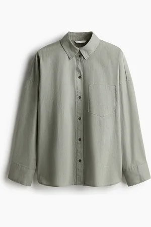 H&M Oversized skjorte i linmiks