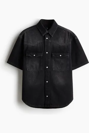 H&M Loose Fit Short-sleeved denim shirt