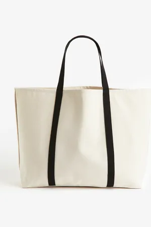 H&M Strandveske i bomullscanvas