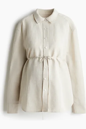 H&M MAMA Before & After-skjorte i linmiks