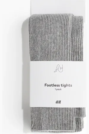 H&M Rib-knit footless tights