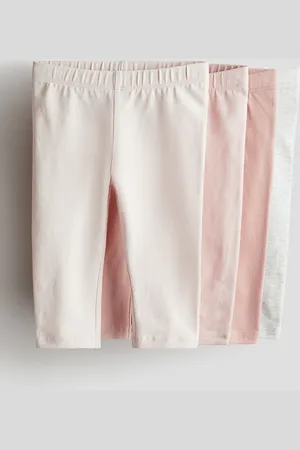 H&M 4-pack leggings i bomullstrikot