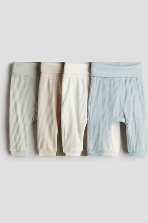 H&M 4-pack ribbestrikket bomullsbukse
