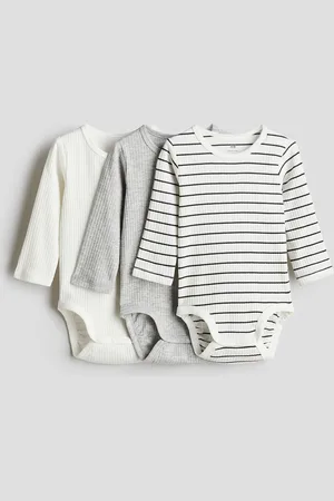 H&M 3-pack ribbestrikket body