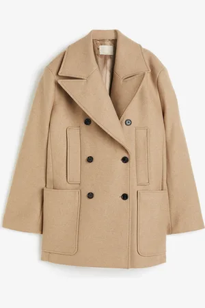 H&M Oversized skipperjakke i ullmiks
