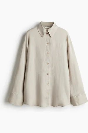 H&M Oversized skjorte i lin