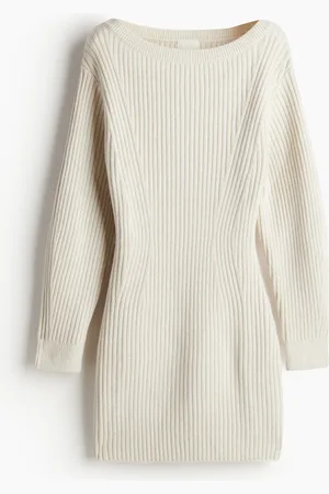 H&M Ribbestrikket kjole med båthals