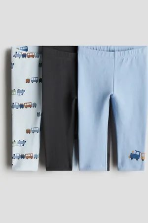 H&M 3-pack leggings i bomullstrikot