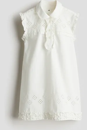 H&M Bomullskjole med engelsk blonde