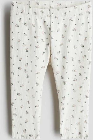 H&M Ribbestrikket leggings i bomull