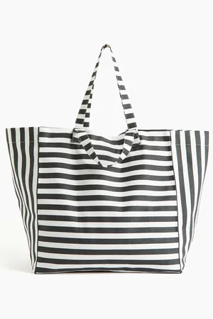 H&M Strandveske i bomullscanvas