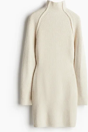 H&M Ribbestrikket kjole med halvpolo