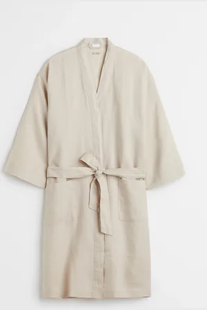 H&M Morgenkåpe i vasket lin