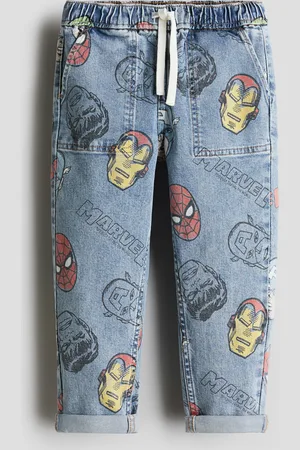 H&M Denimjoggers med trykk