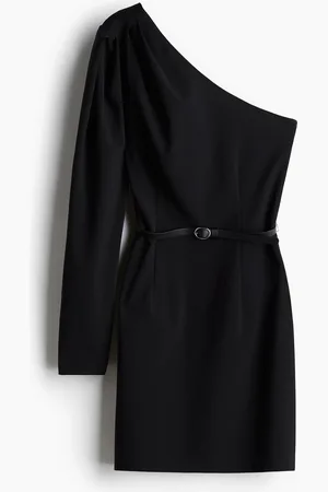 H&M One shoulder-kjole med belte