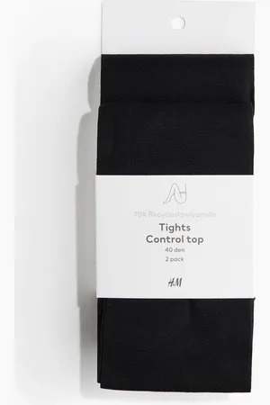 H&M 2-pack control top-strømpebukse 40 denier
